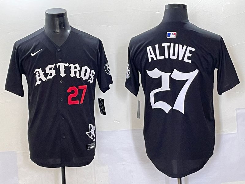 Men 2025 Houston Astros #27 Altuve Black Seven generations Joint Name Nike MLB Jersey style 2->chicago cubs->MLB Jersey